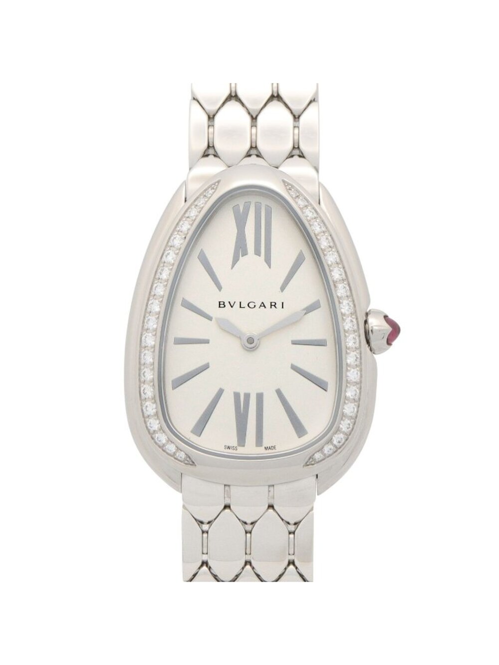 Bvlgari Watch Serpenti Seduttori Diamond Bezel Silver Stainless Steel